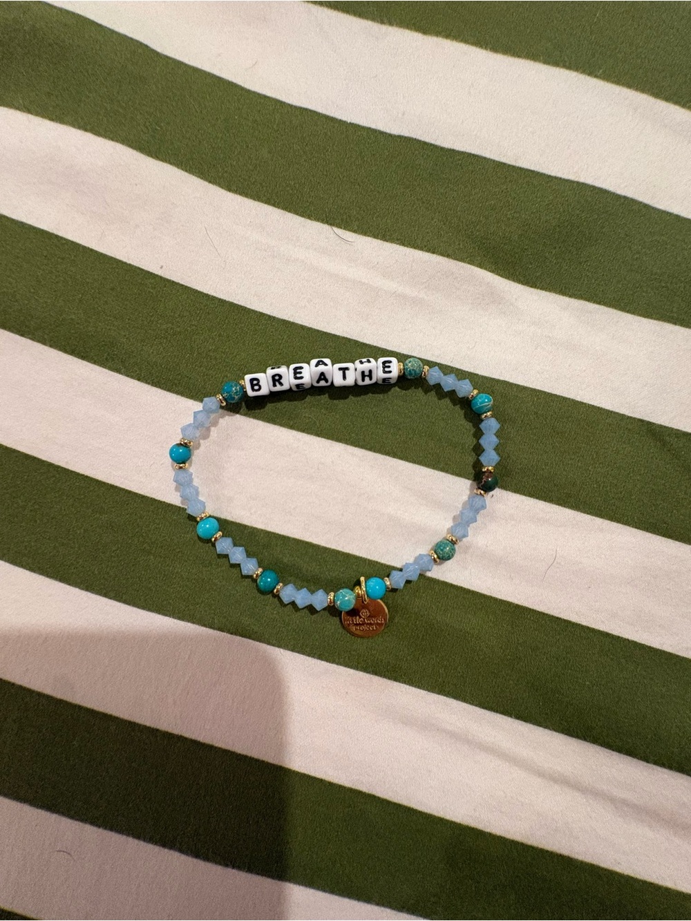 BREATHE Beaded Stretch Bracelet in Light Blue and Turquoise